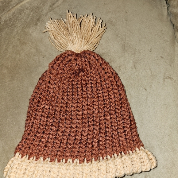 Handmade Accessories - Vintage Handmade Knit Beanie with Pom Pom